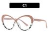 Oval Cross Glasses Frame Women'S Glasses Frame Trendy Personality Fashion Anti-Blue Flat Mirror Optics