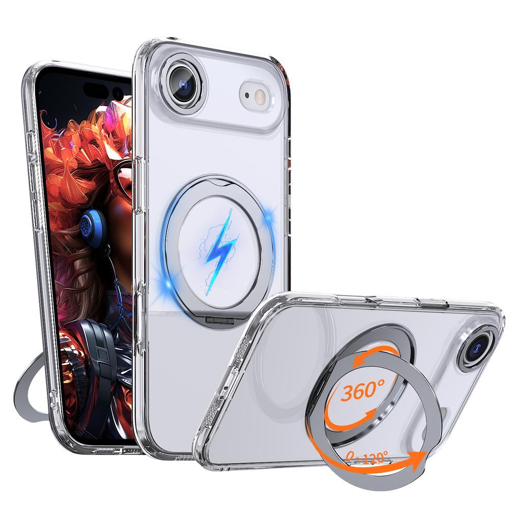 For iPhone Air Case Compatible with MagSafe TPU + Acrylic Kickstand Phone Cover