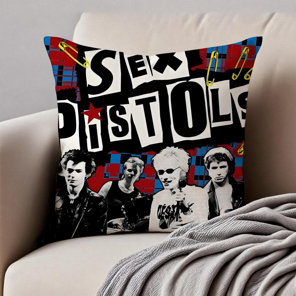 Punk British Rock Band SSex PPistols Cushion Cover Pillowcase Antidustmite Invisible Zipper Short Plush Sofa Cushion