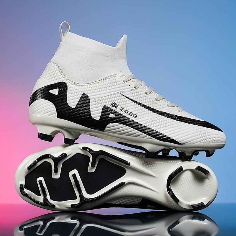 Children's Football Shoes Boys High-top Leather Spikes Broken Nails Boys Children Adolescents Adult Training Football Shoes