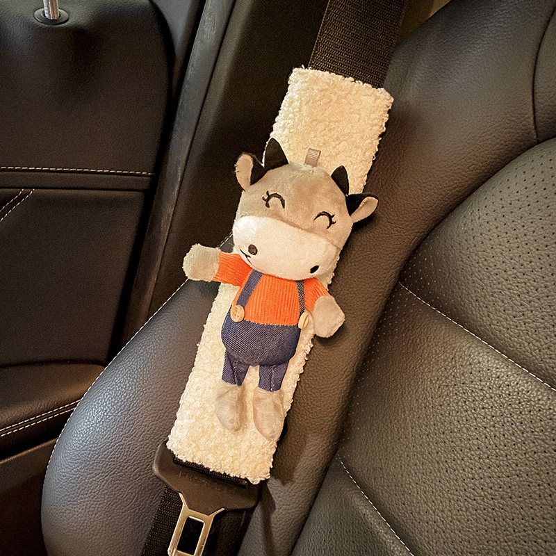 Automobile Seat Belt Shoulder Protector Pairs of All Year Round Universal Cartoon Cute Car Interior Decorations Goddess Stylish Safety Belt Cover