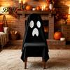 Decorative Seat Covers 1/4Pcs Halloween Ghost Chair Covers, Spooky Face Dining Slipcover, White for Home Kitchen Hotel Restaurant Pattern