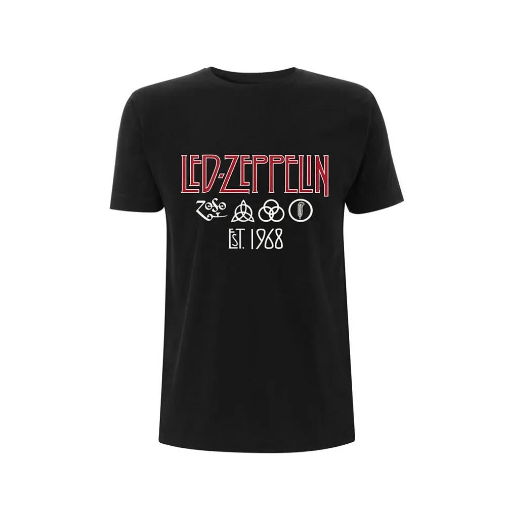 Футболка Rock Band Led Zeppelin Унисекс и Женская Летняя Готическая Y2K Одежда Модная Повседневная Свитшот с Круглым Вырезом и Коротким Рукавом Уличная Одежда
