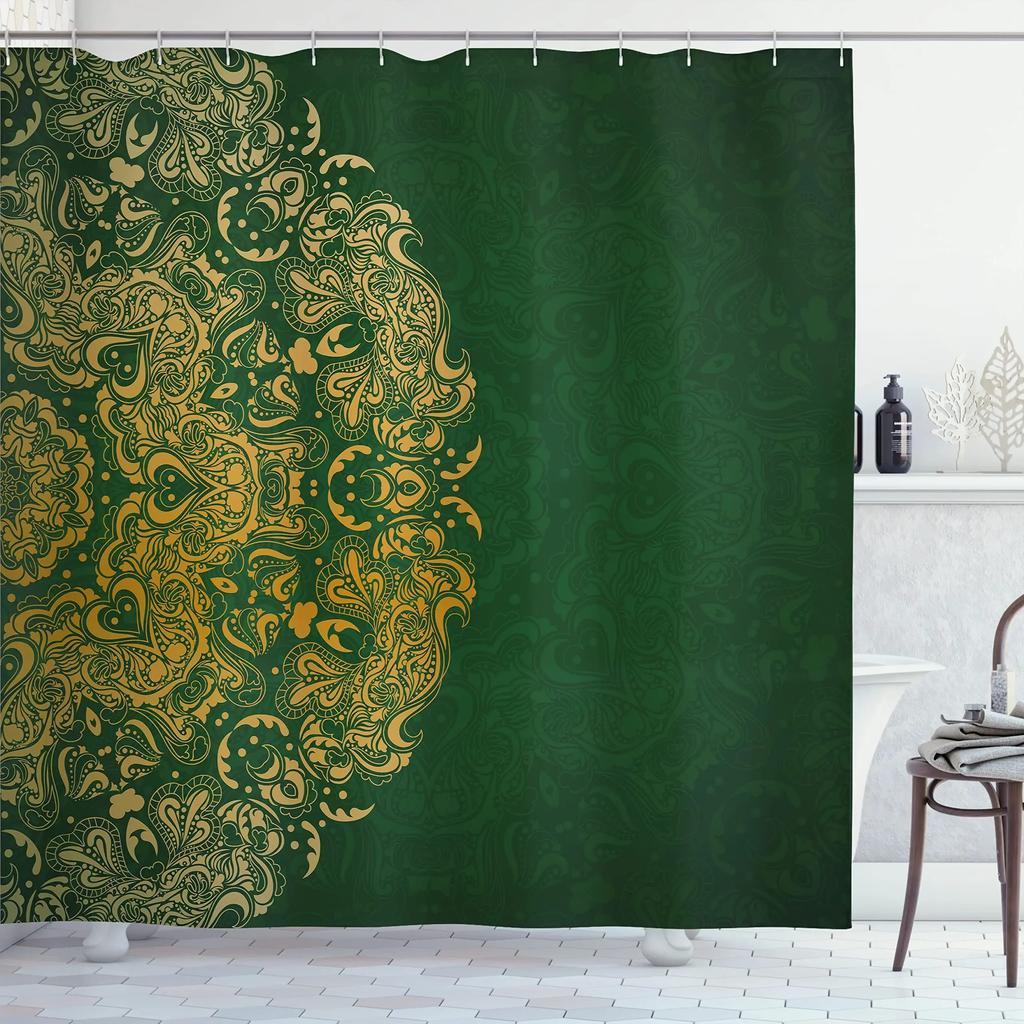 Занавеска для душа Mandala Boho, цветная занавеска для ванной комнаты с цветочным узором для украшения ванной комнаты из водонепроницаемой полиэфирной ткани с крючками