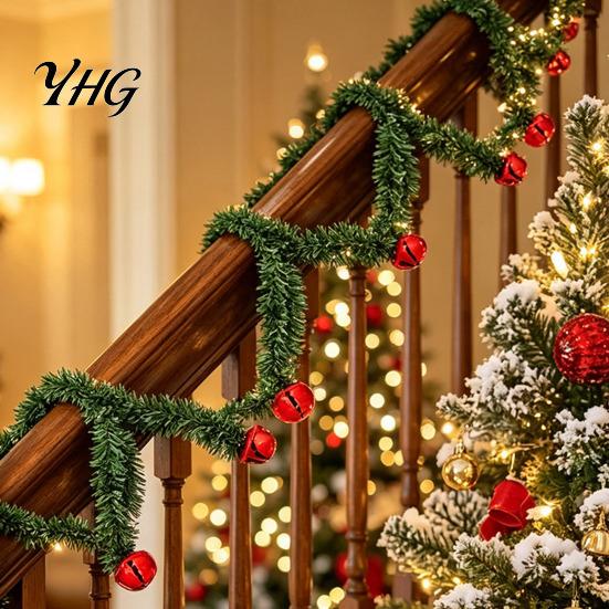 Bendable Christmas Pine Vine 11.8 Inch Garland Ties for Banister Bells, Decorative Twist Ties, Reusable Durable PVC Tree Artificial Hanger Stairs