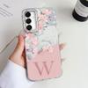 Розовый чехол для телефона с буквой Z и цветком персика, противоударный, для Samsung Galaxy A07 A17 A06 A16 A26 A36 A56 A12 A22, чехол-накладка для пары