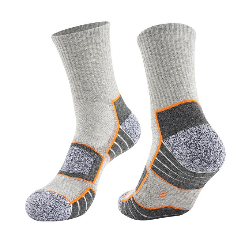 Mid-Tube Thick Towel Bottom Sports Socks: Sweat-Absorbent, Breathable Running & Hiking Socks for Men