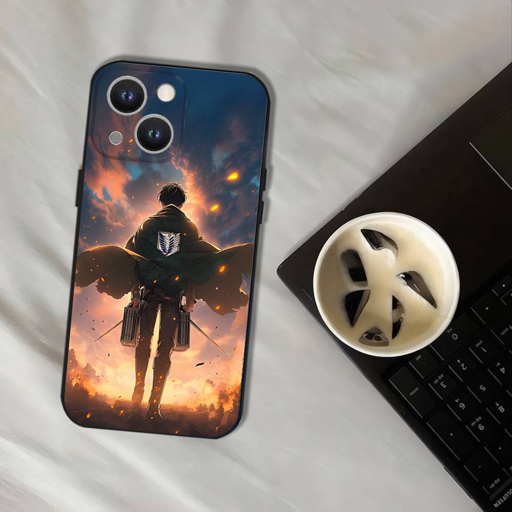 Чехол для телефона Levi Ackerman Атака Титанов Для iPhone 17,16,15,14,13,12,11,Pro,XS,Max,XR,Plus,E,SE4,Mini Черный Мягкий Чехол