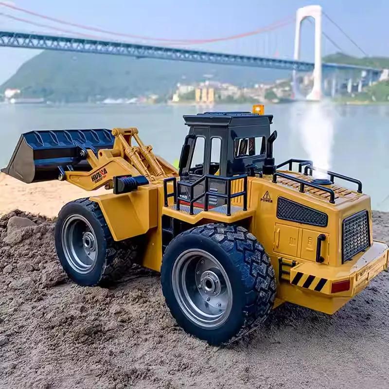 HUINA 1560 1/18 Радиоуправляемый бульдозер из сплава Модель трактора 2,4G RC Гусеничный Радиоуправляемые машины Грузовики Инженерная машина Игрушки для мальчиков Подарки