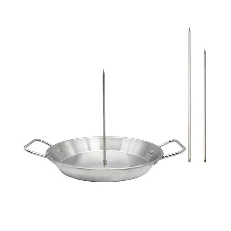 Stainless Steel Vertical BBQ Pot Set: 3 Removable Brackets, Gloves, Oil Bottle, Brush & Hooks