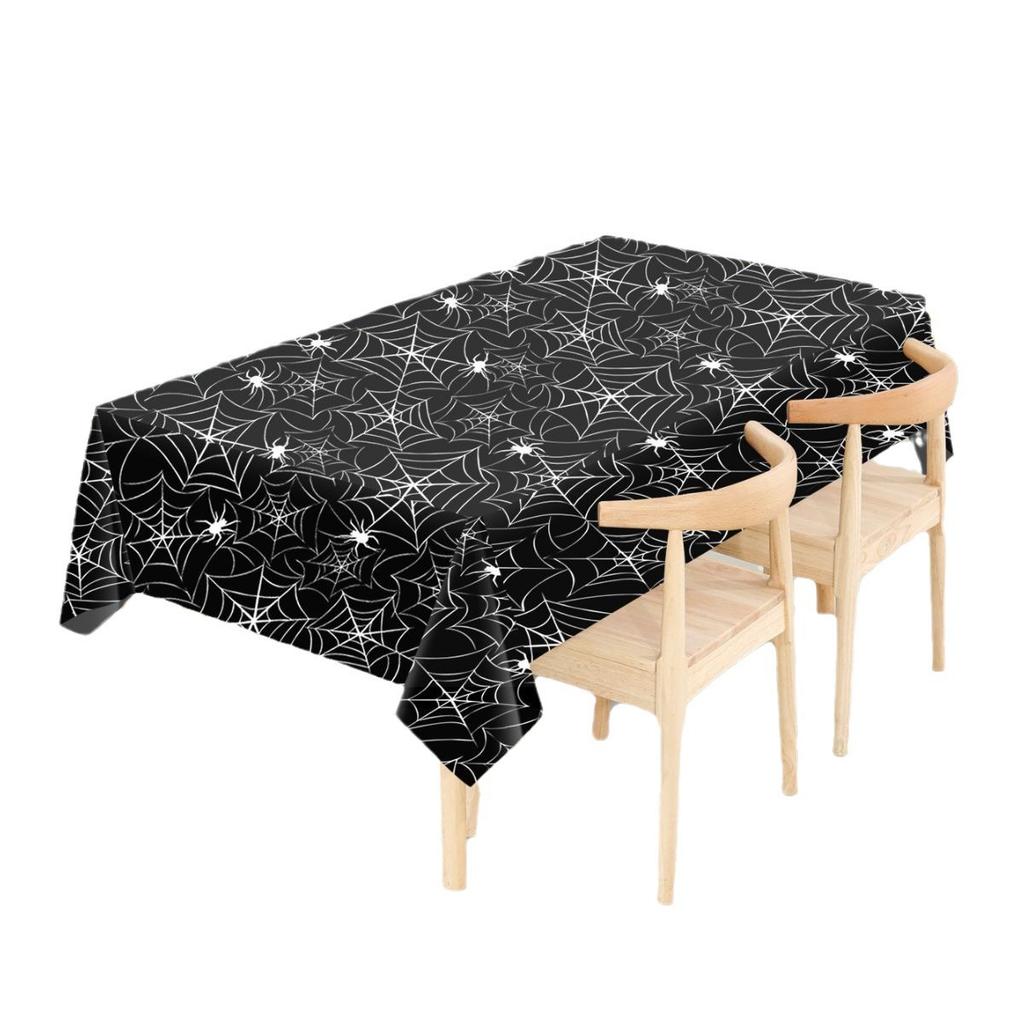 6PCS Holiday Disposable Halloween Tablecloth Halloween Themed Pumpkin Tablecloth Party Atmosphere Decoration Durable Supplies