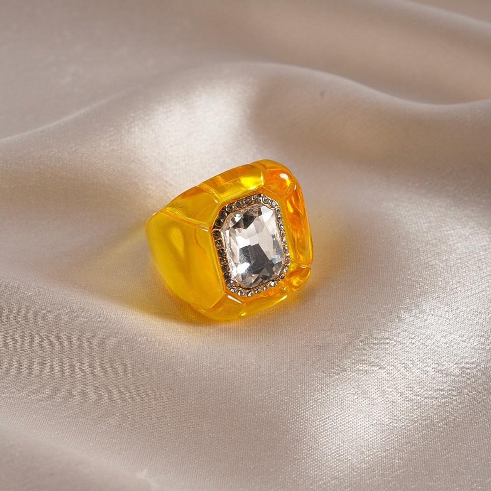 Candy Color Geometric Ring Y2K Classic Big Dome Plain Ring Acrylic Resin Ring Travel
