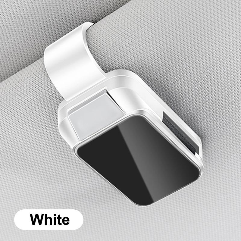 1Pc Car Sun Visor Glasses Clips Interior Eyeglasses Storage Holder Compact Storage Auto Interior Accessory With Alloy Buckle
