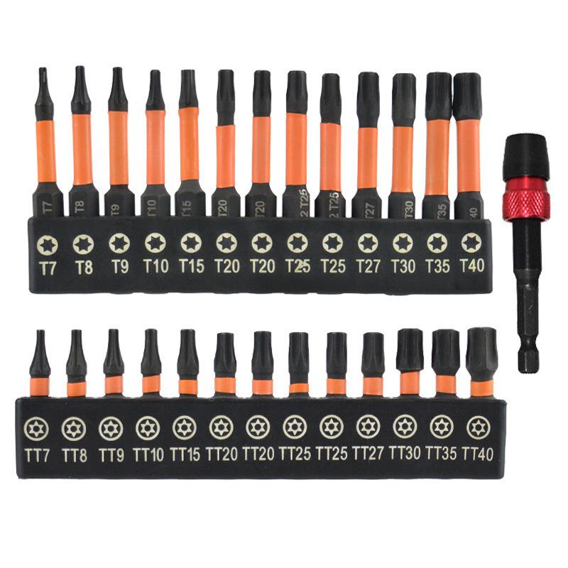 Набор Torx бит из легированной стали S2, 26 шт., сплошные и полые, 25 мм/50 мм, для электроотверток