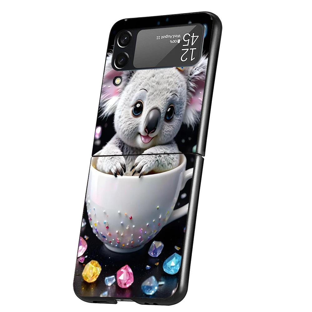 Koala Kawaii Cute Animal Phone Case For Samsung Galaxy Z Flip 7 6 5 4 3 5G Cover ZFlip7 ZFlip6 ZFlip4 ZFlip5 ZFlip3 Coque Fundas