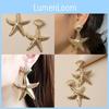 Shell Gold Fashionable Starfish Design Women Metal Earrings For Summer Beach