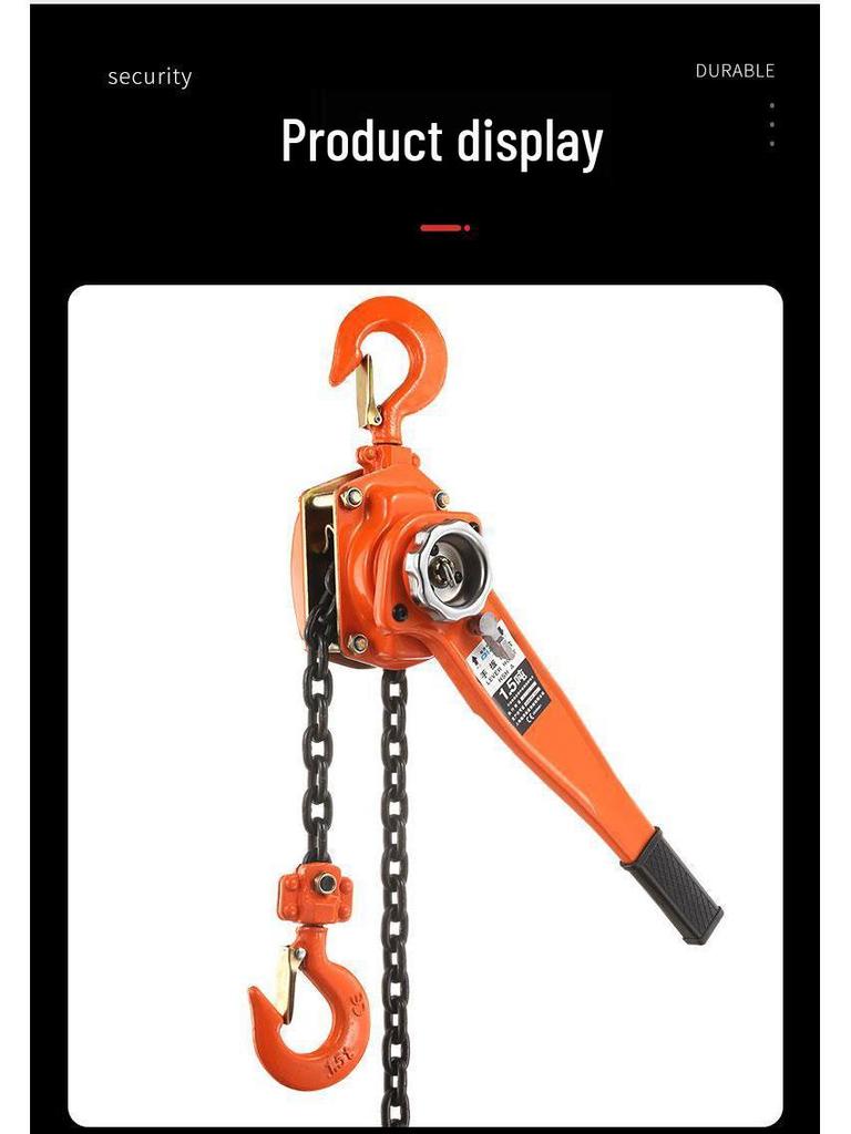 Hand Operated 0.75/1.5 Ton Chain Hoist and Lever Wire Tightener