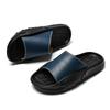 Fashion Male Comfortable Leather Slippers Homes In Indoor Slipper Summer Half Drag Mens Slip On Walking Shoes New Handmade Male Shoes