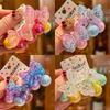 1 Pair New Cute Burst Bead Bow Princess Headwear Kids Elastic Hair Bands Children Hair Ropes Girls Hair Accessories