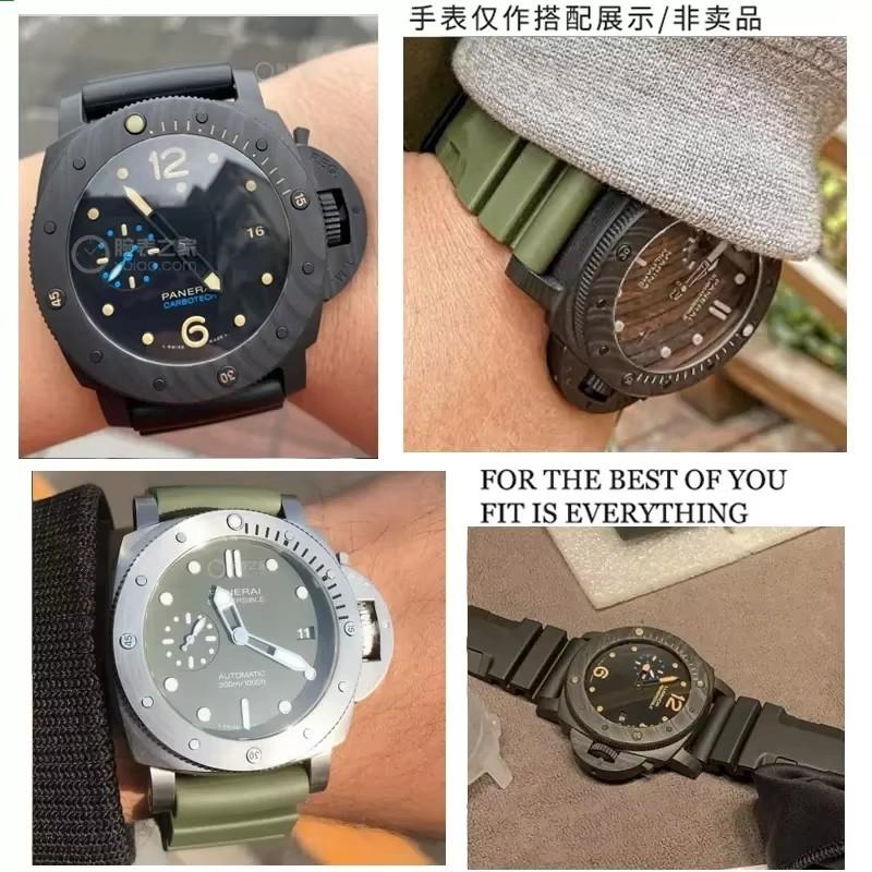 Мягкий силиконовый ремешок для часов Panerai SUBMERSIBLE PAM 441 359 Серии 22 мм 24 мм Мужской ремешок для часов Оранжевый Аксессуары для часов