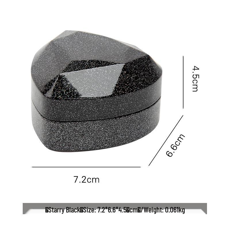 Elegant Heart-Shaped Jewelry Box with LED Light for Ring or Necklace.