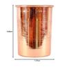 Copper Water Glasses with Embossed Design, Drinkware & Serveware, Ayurvedic Health Benefits, 300 Ml Capacity, Set of 6