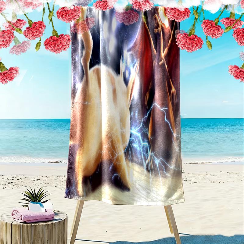 Fantasy Dragon Eclipse beach towel Portable for travel Outdoor camping quickdrying swim towel Absorbent bath towel swim Travel and vacation towels