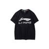 Li Ning Sports Lifestyle Series Large Logo Round Neck Short Sleeve T-Shirt Unisex Tops Black AHSS525-2