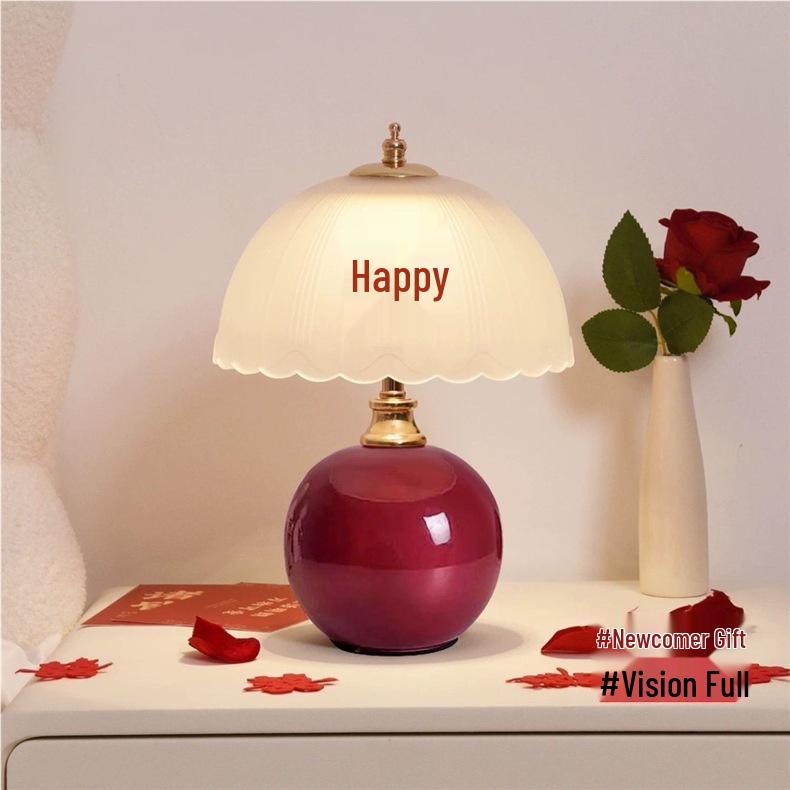 Nordic Pastoral Touch Sensor Bedside Lamp - Romantic Jellyfish Cream Style Night Light