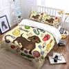 Cartoon Dog with Pet Toys Pattern Bedding Duvet Cover Set Duvet Cover Pillowcases  (1*Duvet Cover 2*Pillowcases, without duvet insert)