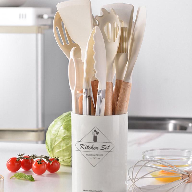 12 шт. наборы кухонной посуды из пищевого силикона, лопатка, мерная ложка, практичные принадлежности для кухни