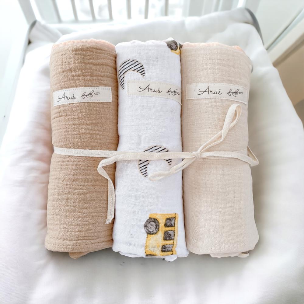 Double Gauze muslin diaper covers, set of 3 (X)
