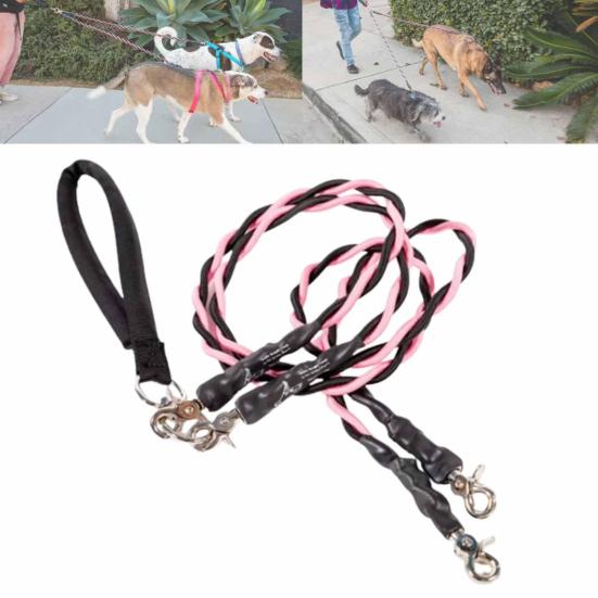 Двойной банджи-поводок для собаки, вращающийся на 360 градусов, не запутывающийся, двойной поводок для двух собак, амортизирующий банджи-поводок для прогулок и тренировок для маленьких, средних и крупных собак