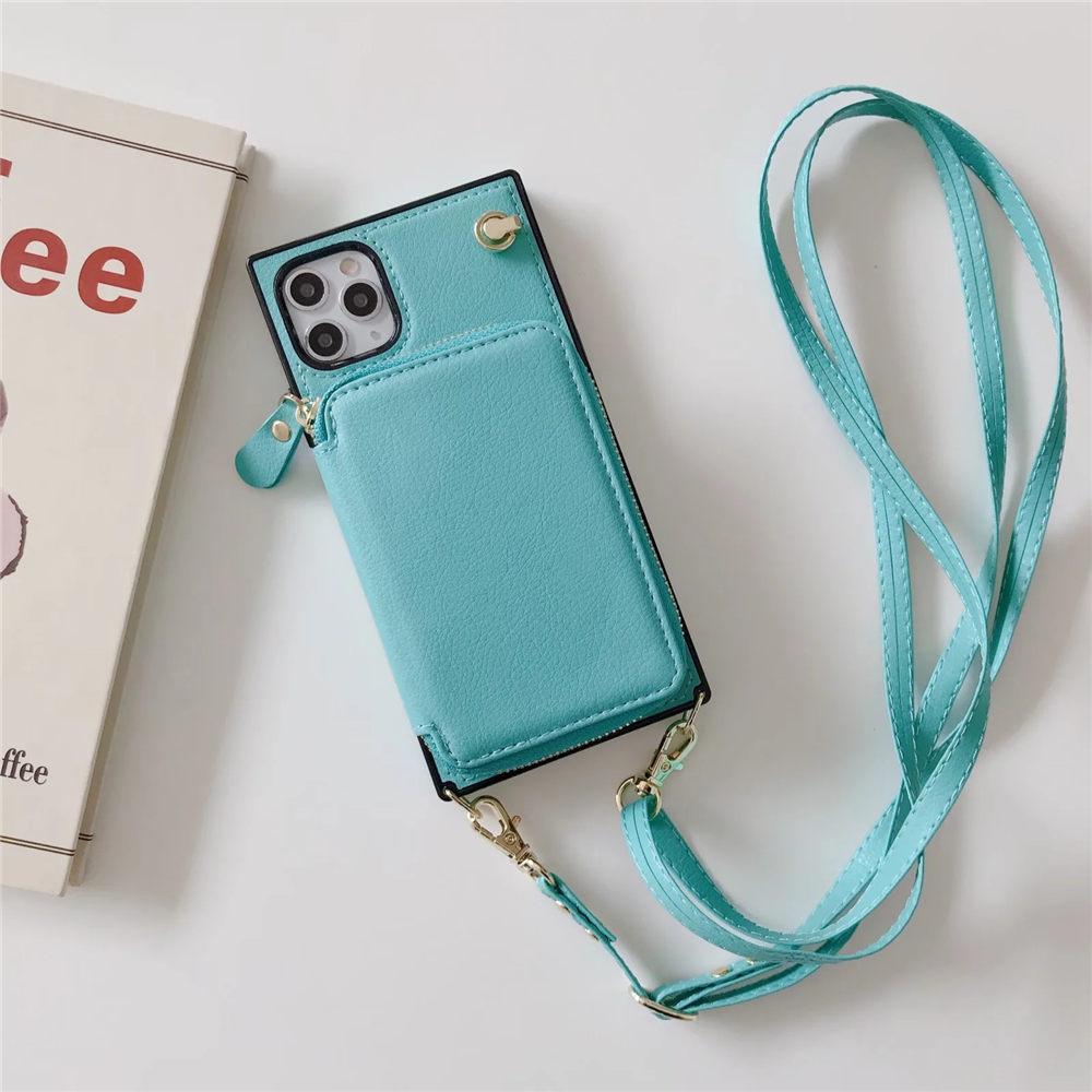 Кошелек на молнии Сумка Кроссбоди Кожаный чехол для iPhone 16 15 14 Plus 13 12 11 Pro Max X XS XR 7 8 Plus Длинный ремешок Чехол