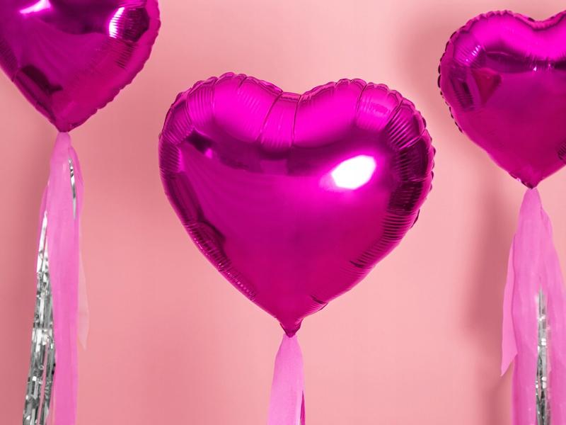 Heart Foil Balloon, 45cm, Dark Pink, 1 pc