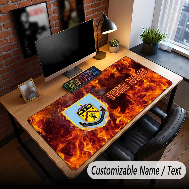 Large Mouse Pad Burnley Football Print Custom Name Text Desk Mat for Office Gaming