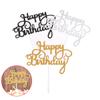 10PCS Glitter Paper Happy Birthday Cake Topper Cupcake Dessert Decor Supplies