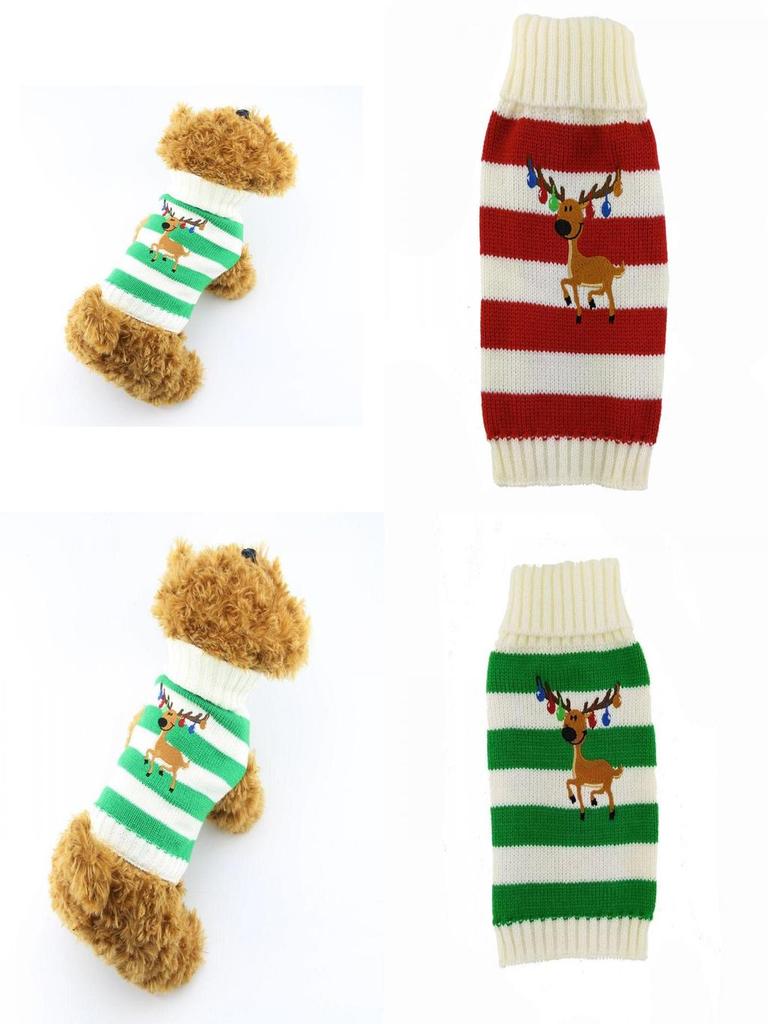 Питомец-джемпер из шерстяной вязки для маленьких собак во время рождественских и новогодних праздников