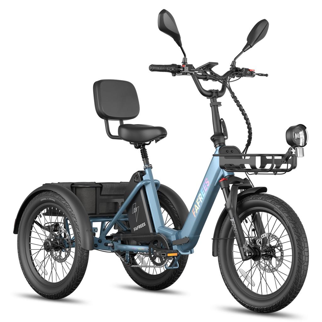 Fafrees F20 Mate II Electric Tricycle for Seniors, 250W, 25Ah, 85km, Low Step-Through, Hydraulic Brake, 180kg Load, Personal Mobility E-Trike