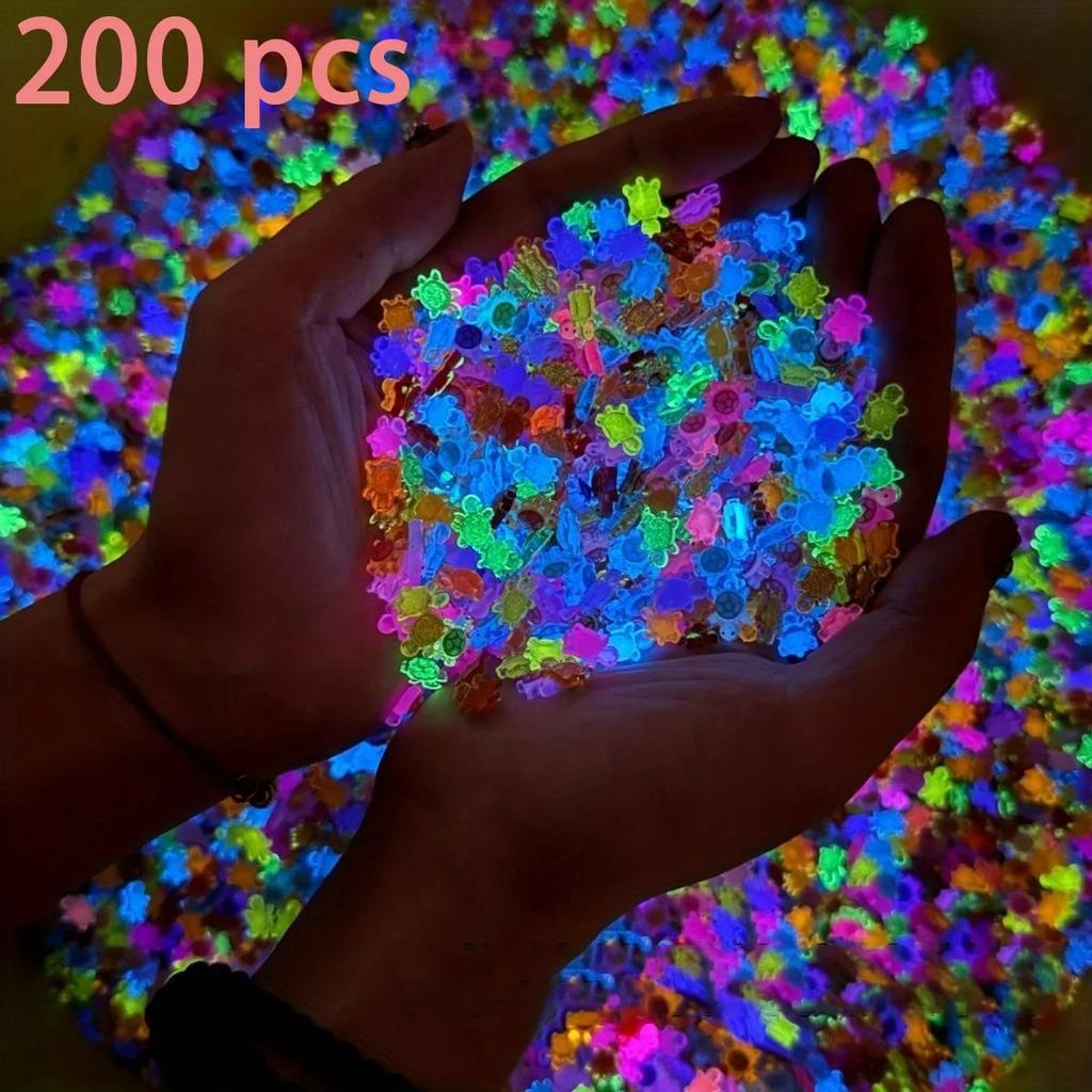 200/100PCS Glow in The Dark Turtle Figurines DIY Crafts, Fairy Garden Decor, Dollhouse Accessories & Terrarium Landscape Design