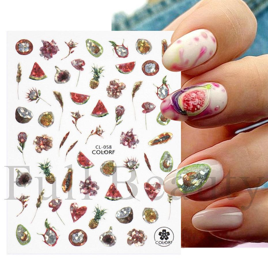 Nail Art Water Transfer Nail Art Фруктовое мороженое Летняя наклейка Торт Маникюр Наклейка Мода