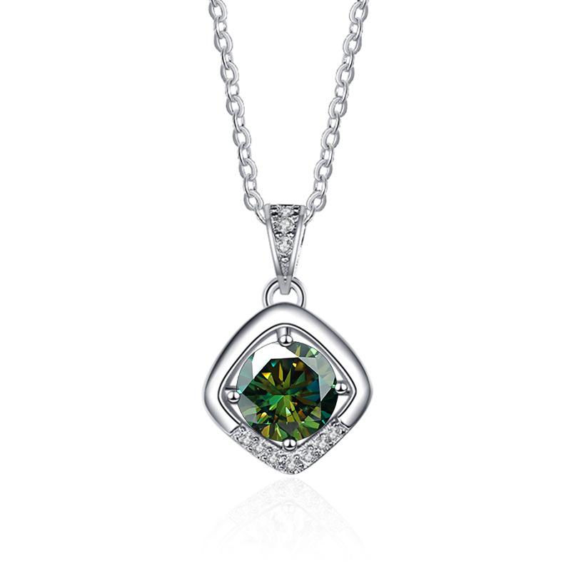 Bague Ringen 1ct VVS D Цветной Муассанит Бриллиантовое Ожерелье Для Женщин Серебро 925 Ювелирные Изделия Женский Простой Темперамент Цепочка На Ключицу