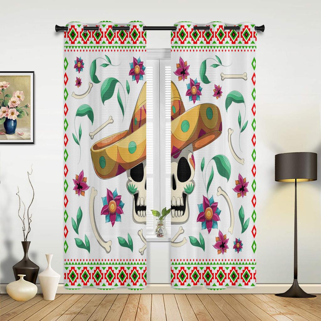 Шторы ужасов с изображением черепа для спальни, гостиной, кухни, детской комнаты, оконные занавески, современный домашний декор