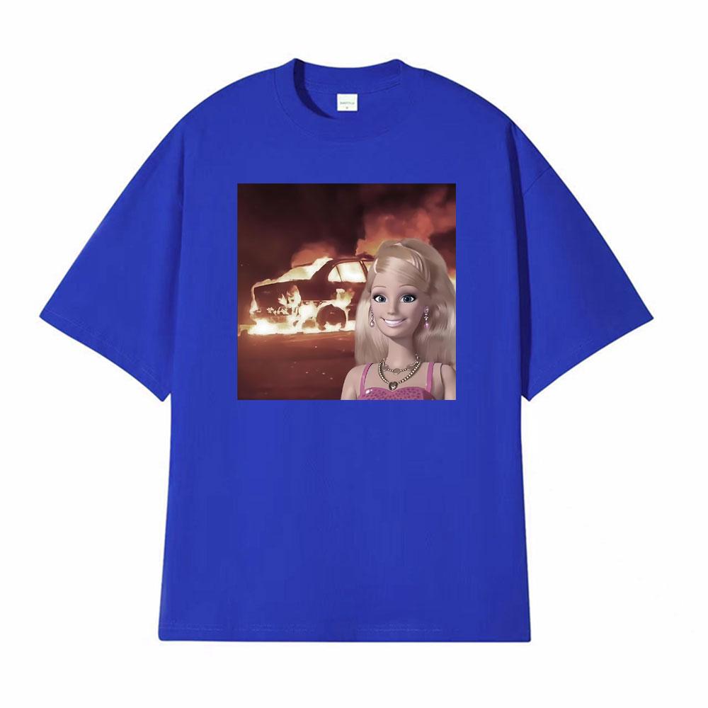 Vintage Doll Face Meme Comfort Weird Aesthetic T Shirt Unisexs Clothes Fashion Street T Shirts Summer Casual Short Sleeve Tshirts