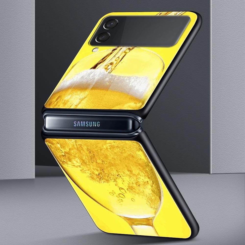 Летний чехол для телефона с пузырьками в виде алкоголя для Samsung Galaxy Z Flip 3 4 5, складной чехол для Samsung Z Flip3 Flip4, жесткий чехол-бампер из ПК
