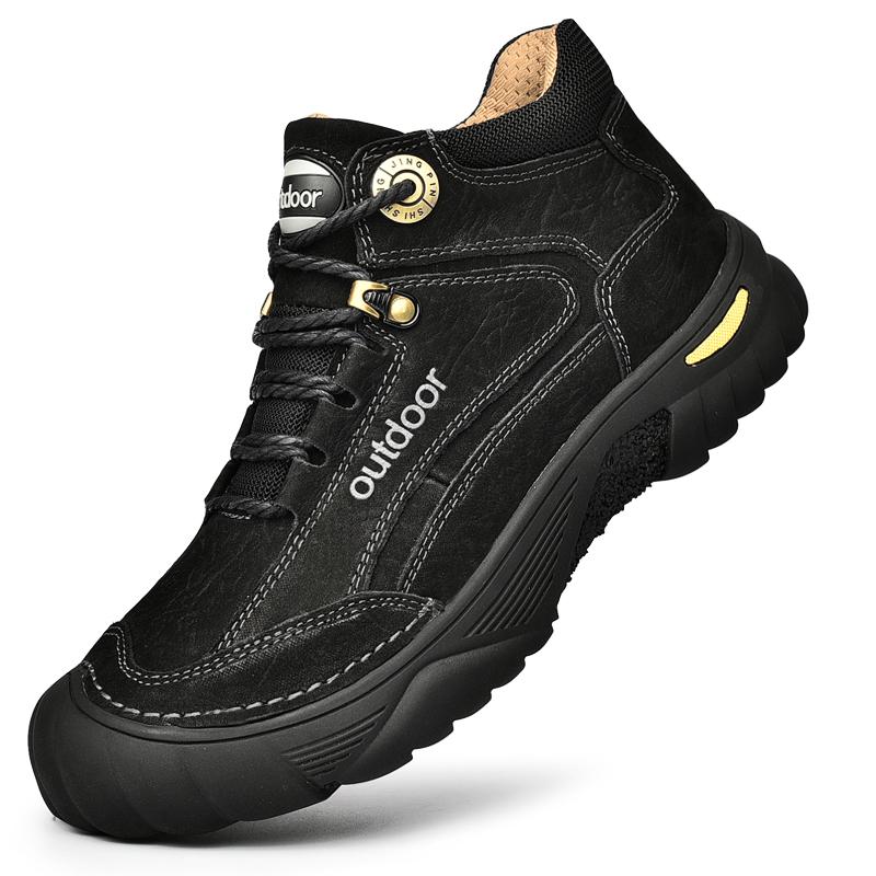 Мужская обувь из натуральной кожи, кроссовки, водонепроницаемые уличные мужские ботинки, удобная мужская прогулочная обувь