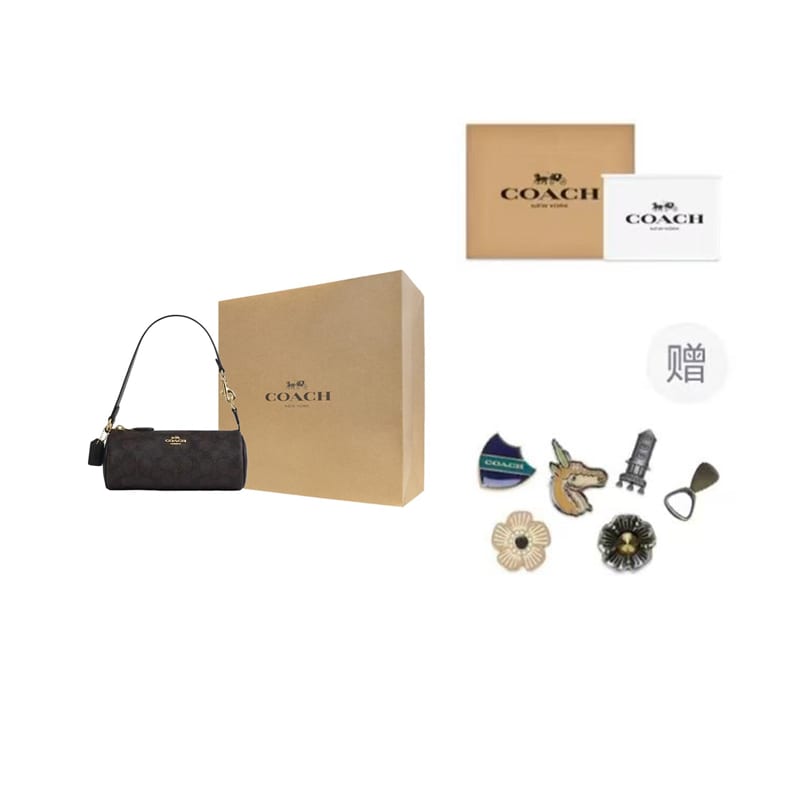 COACH Nolita PVC With Leather Handbag, Shoulder Bag Small Women's Dark Brown CW809-IMXAQ