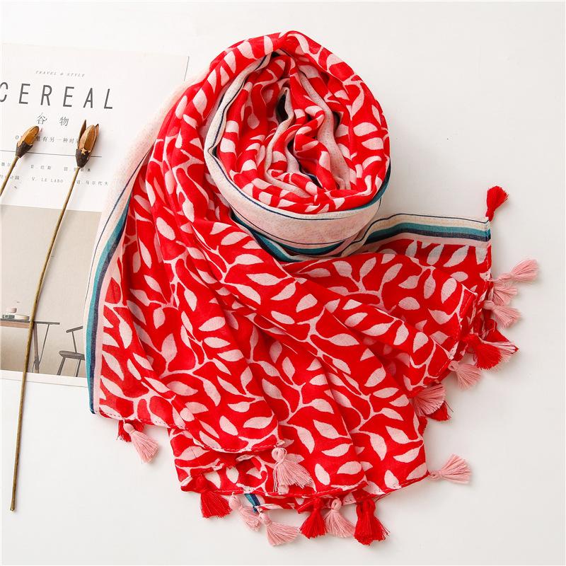 Summer Ventilate 85*180cm Luxury Ladies Soft Women Viscose Scarf Female Cotton Linen Feeling Shawl Tassel Muslim Hijab
