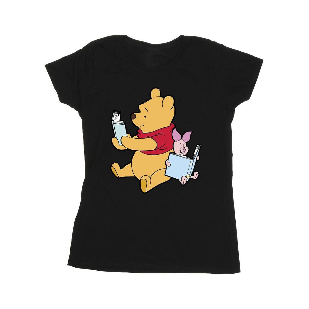 Winnie the Pooh Womens/Ladies Reading Cotton T-Shirt