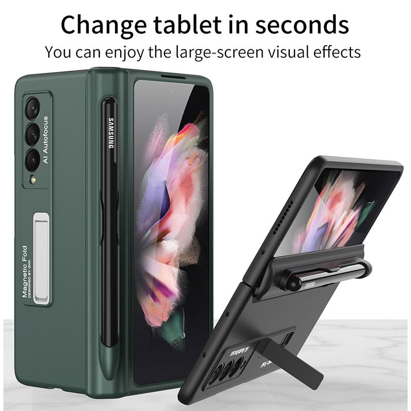 Чехол Ebesfous для Samsung Galaxy Z Fold 3 с магнитным держателем, чехол «все включено» для Galaxy Z Fold3, защитный чехол с S Pen